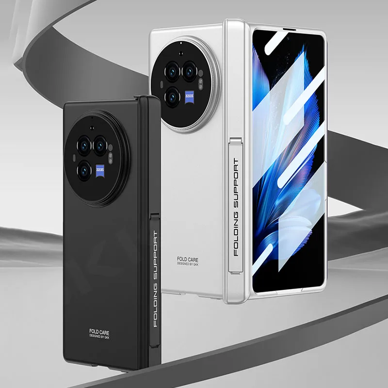 Magnetic Hinge Bracket Case with Outer Screen Glass Protector and Stand