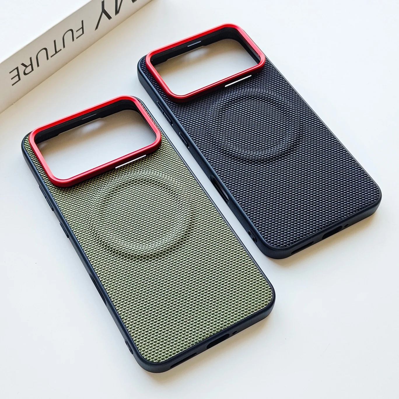 Shockproof Matte Magnetic Hybrid TPU + Vegan Leather Protective Case Anti-Fingerprint Cover