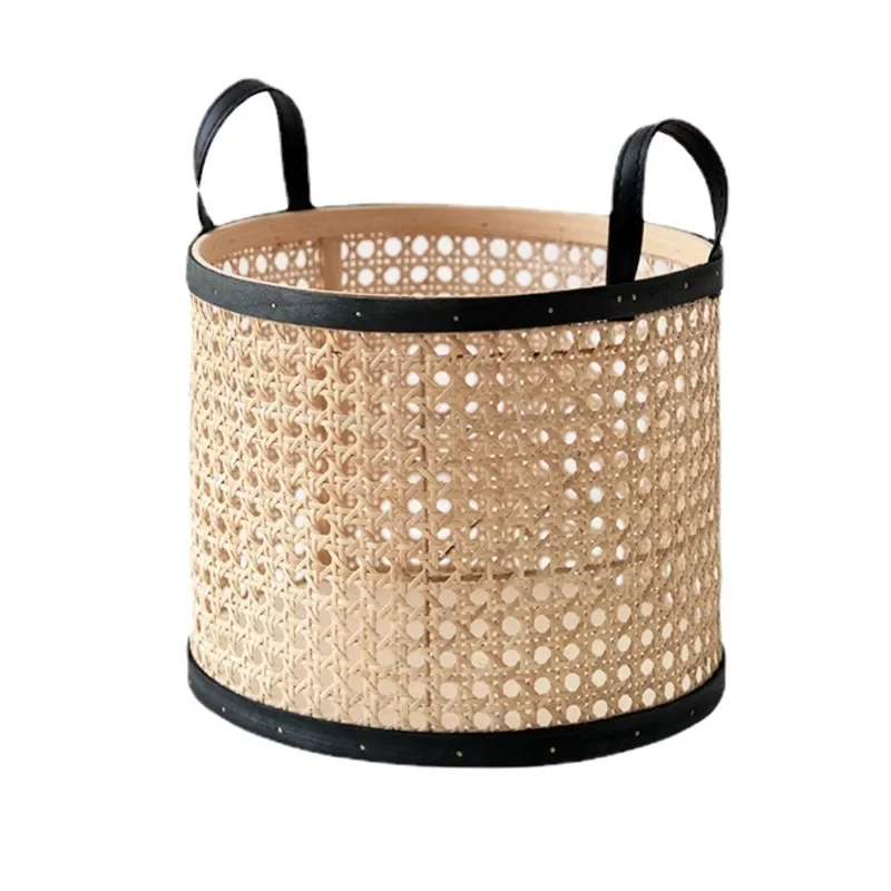 Hand-woven Rattan Storage Basket, Hexagonal Mesh, Desktop Organizer, Versatile Scenes, Laundry Basket, Japanese, Simple Items 6
