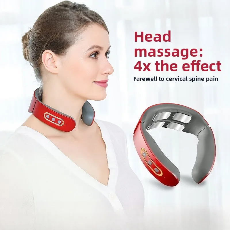 Electric Massage Machine Therapy Wireless Pulse Massager Kneading Function Neck Shoulder Pain Relief CervicalVertebraRelaxation_voghion.com