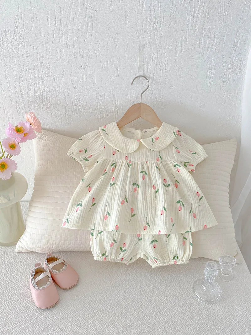 Description Picture 6 of itemMILANCEL New Summer Baby Clothes Set Boys Lion Print Vest +Paw Print Shorts 3-24M Toddler Girls Comfortable Outfit 2PCS