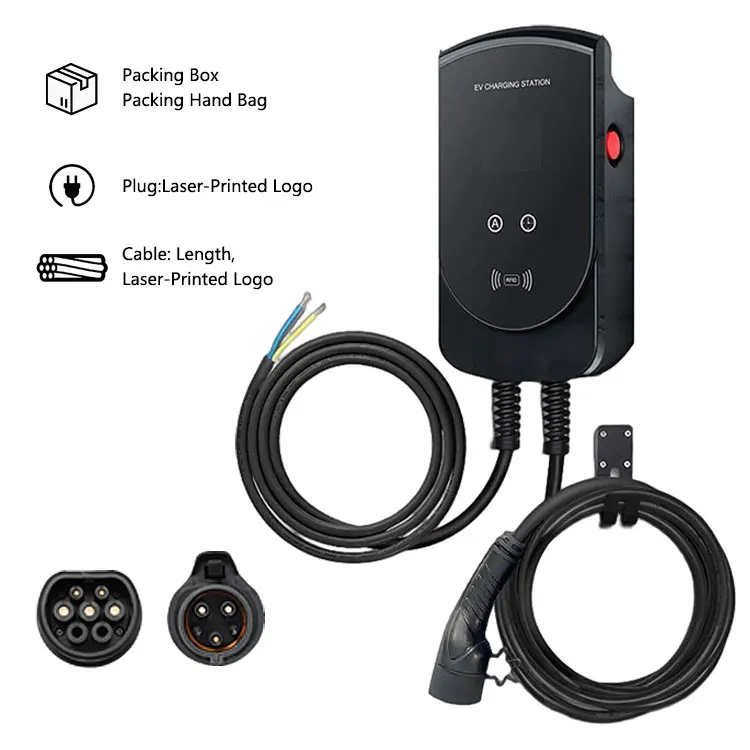 Oem Personalizzato New Energy 50A 12Kw 240V Livello 1 Evse Portable Wallbox Ac Ev Charger Plug Tipo 1 50Hz Ev Ricarica Wallbox