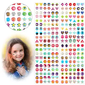 Wonderful Children Boy Girl Stickers Earring Cartoon Reward Crystal  Stickers Ear Reward Stick Kindergarten Face Stickers 1Sheet
