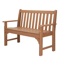 49in Vertical Backrest Teak Color HDPE Bench 1