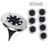 4 Pcs 8LED Solar Power Disk Light Outdoor Garden Solar Underground Light Deck Light Spotlight Buried Solar Led Lamp 1