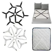 Support de drap de lit élastique réglable, 12 Clips, support fixe, attaches à Clip pour matelas, couverture, couvertures, pinces de fixation, sangle antidérapante 5