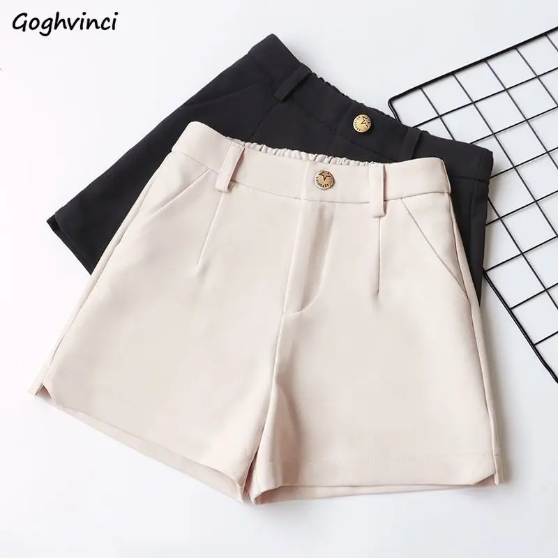 

Shorts Women Pure Color Stylish Elegant Streetwear Harajuku All-match Daily Comfortable Summer Simple Tender Popular High Waist