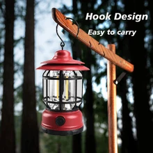New Outdoor Camping Lantern 3 Colors Portable LED Emergency Lamp  Retro Campsite Light Tent Travel Flashlight Support Dimming