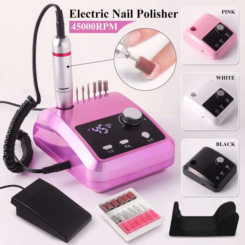 45000RPM Nail Polisher Machine Professional Electric Nail Grinder Nail Polish Remover Foot Grinding Equipment Nail Art Wholesale 2