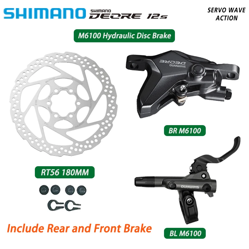 

SHIMANO DEORE Brake Groupset M6100 2 Piston MTB Mountain Rear Front Bikes Hydraulic Disc Brake MTB BR BL-M6100 RT56 Brake Kit