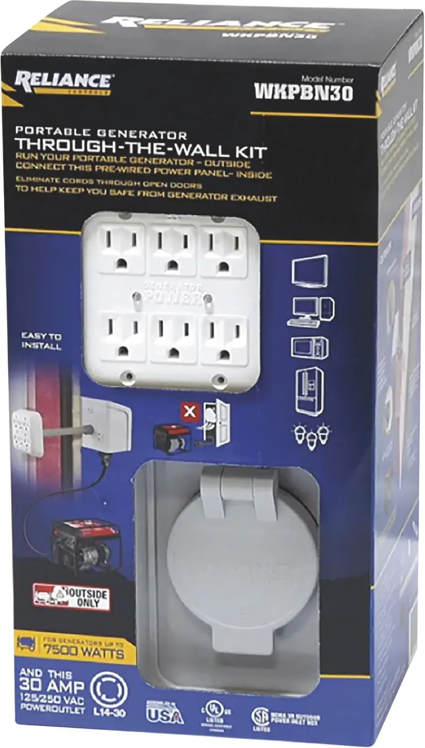 Corporation WKPBN30 Portable Generator Through-The-Wall PWR Transfer Kit, No Size, EMW3790037