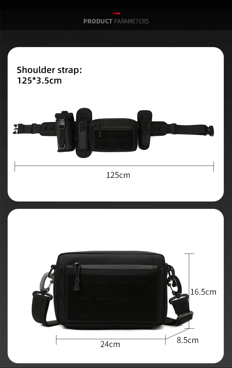 Description Picture 3 of itemMutifunctional Fishing Lure Bag Fishing Belt Multiple Pockets Outdoor Tactical Gear Shoulder Messenger Bags Utility Waist Pack