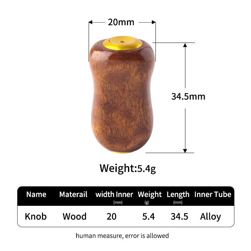 Ruke Wooden Fishing Handle Knobs Fishing Wheel Accessory Red Sandalwood Rosewood Materials  For Sh/Da  For Knob DIY High Quality