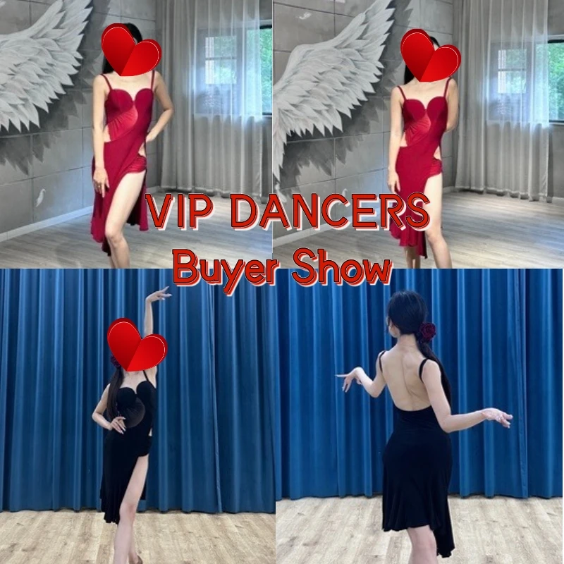 Red Black Hollow Waist Latin Dance Dress Women Sleeveless Party Dress Ballroom Dance Competition Dresses Stage Wear SL9024 dance dress
