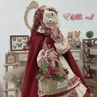 MAGOGO Christmas Lolita Dress Kawaii Costume Red Cloak Soft Sister Long Sleeve Party OP Victorian Dress Japanese Lolita Clothing - Image 2