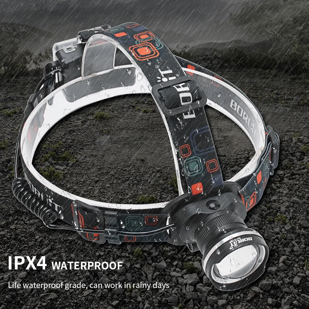 Head Lamp LED Headlamp LED Headlight BOIRUiT RJ-2166 Zoom 1000LM Powerful Use AA Battery Waterproof Camping Hunting Lantern