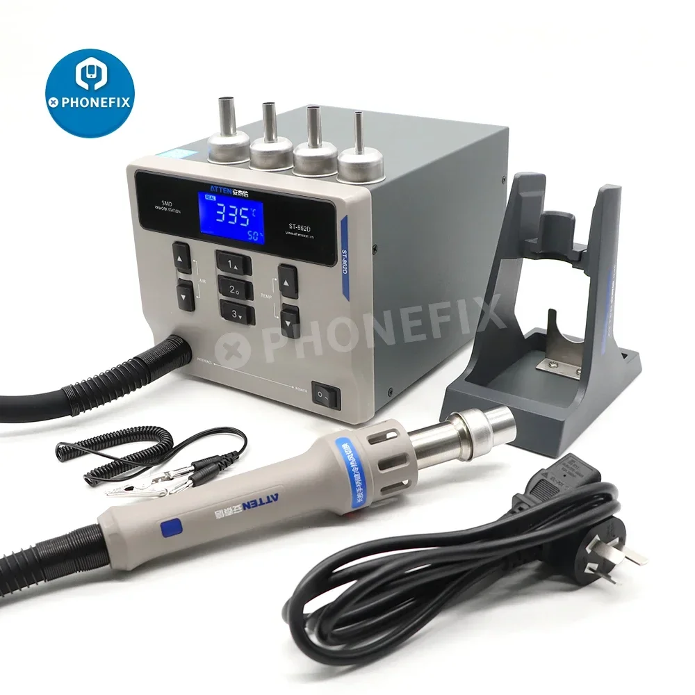 ATTEN St-862D 1000W Hot Air BGA Rework Station with Anti-static Heat Resistant Soldering Mat For Motherboard PCB Chip Repair 3