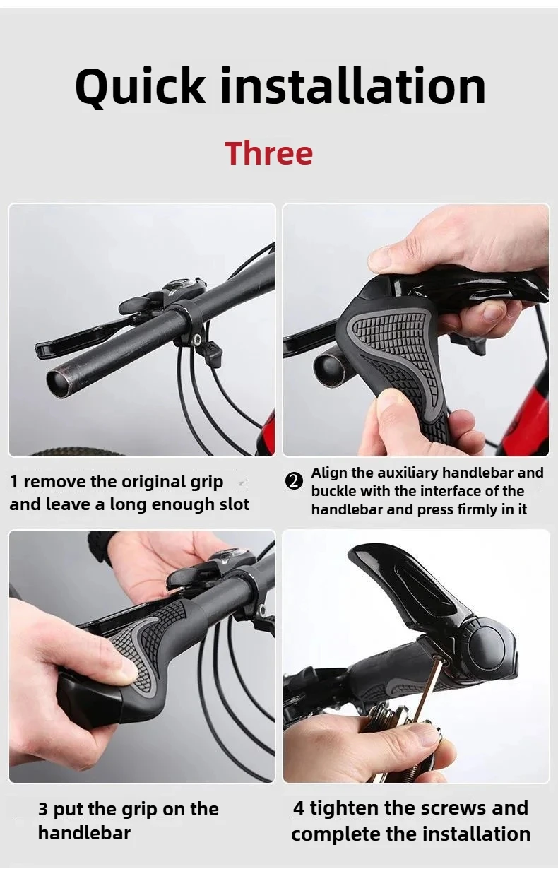 � Mountainbike-Lenkergriffe, stoßdämpfend, staubdicht, beidseitige Verriegelung, Gummihupe, Sub-Bike-Griff, Paar – Detail 6