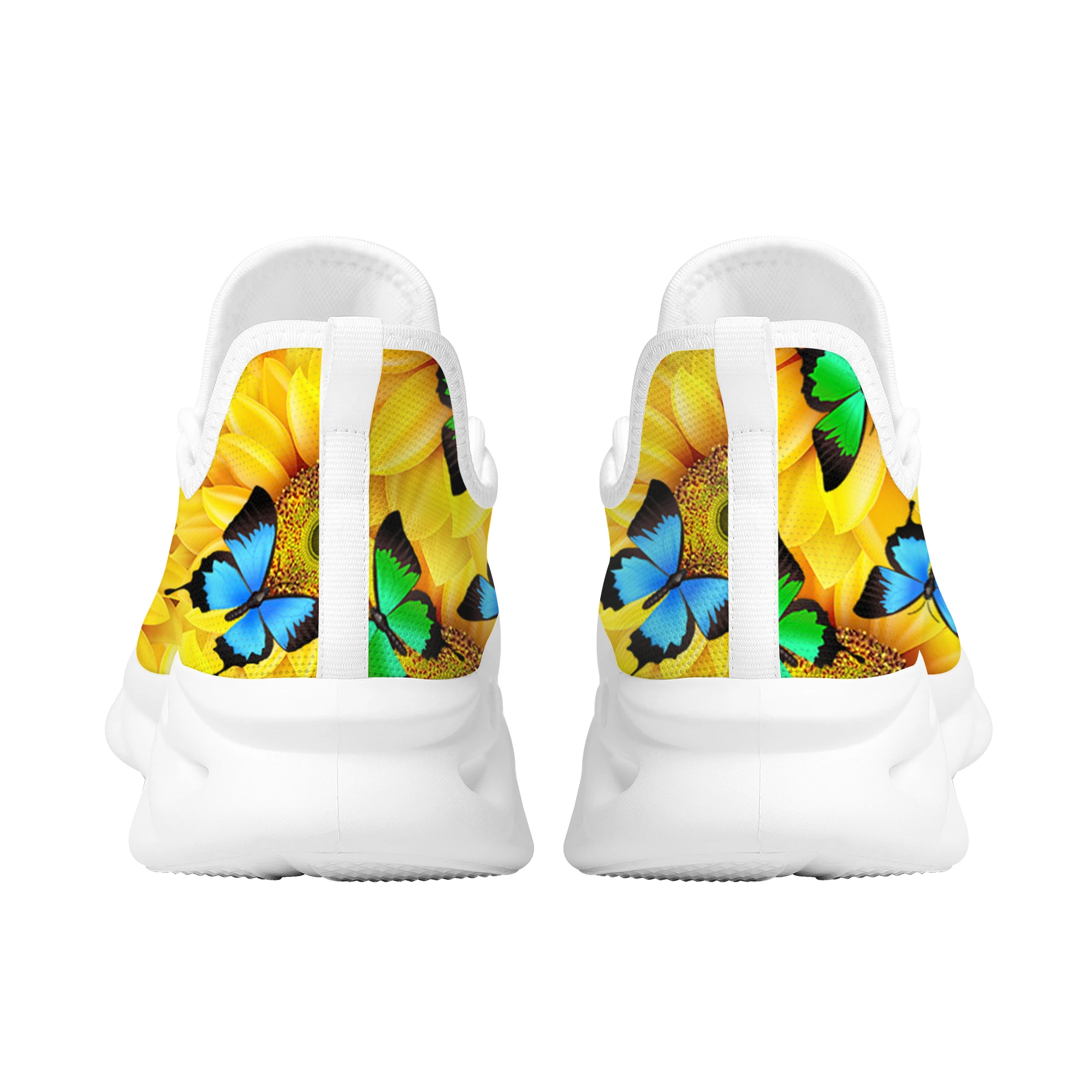 INSTANTARTS Fashion Elasticity Sneaker for Women Sunflower Butterflies Print Casual Footwear Brand Design Vulcanized Shoes 2022