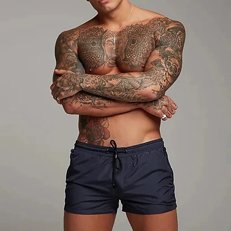 Mens Swim Trunks with Zipper Pockets Mesh Liner Summer Beach Board Shorts Quick Dry Swimming Bathing Suit Swimsuit Swimwear 3