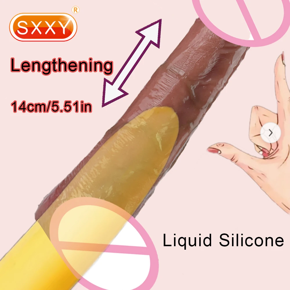 

SXXY Long Realistic Penis Sleeve Super Soft Silicone Reusable Dick Sheath Extender Artificial Cock Enlargement Delay Ejaculation