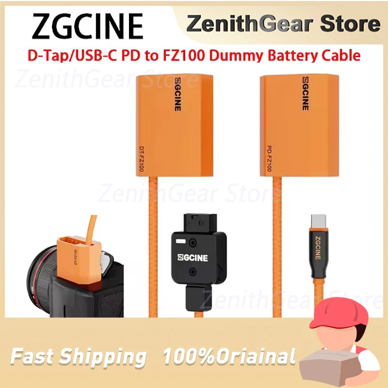 ZGCINE PD-FZ100 Type-C to NP-FZ100 Dummy Battery with Braided Wire DC Coupler Accessory for Sony A7R V/A7 IV/A7S III/A7R Camera