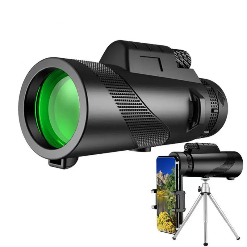 Portable Powerful Zoom Tripod Monocular Telescope Night Professional Telescope Binoculars For Hunting Camping 80X100