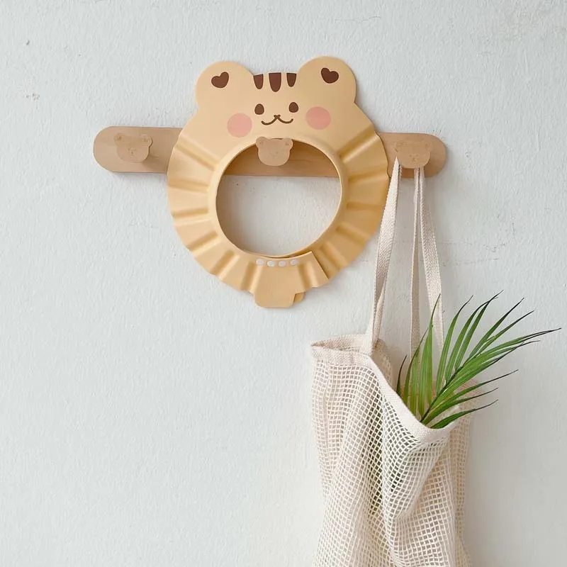 Foam Cartoon Bear Baby Shower Soft Cap Adjustable Hair Wash Hat for Kids Ear Children Shampoo Bathing Shower Protect Head Cover