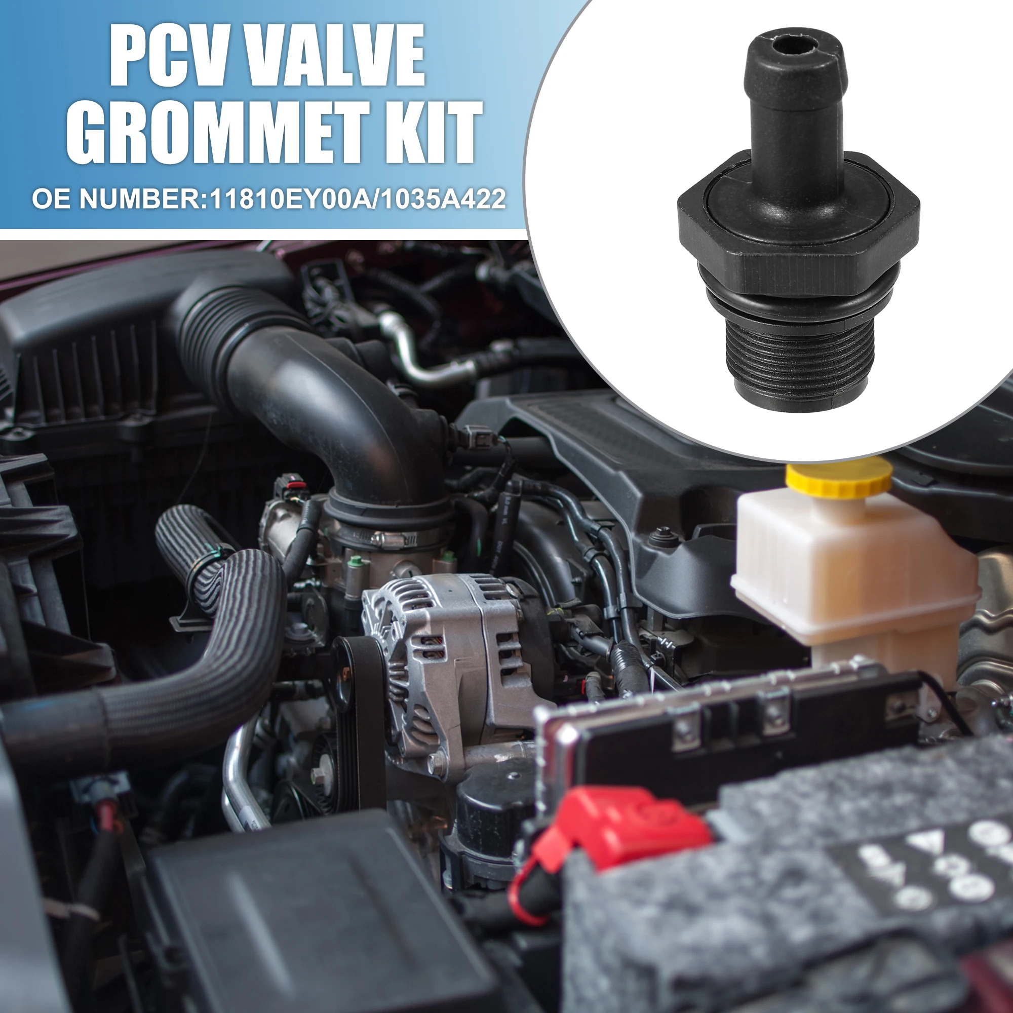 X Autohaux PCV Valve Grommet Exhaust Positive Crankcase Ventilation Fittings No.11810EY00A/1035A422 for Nissan 370Z 2009-