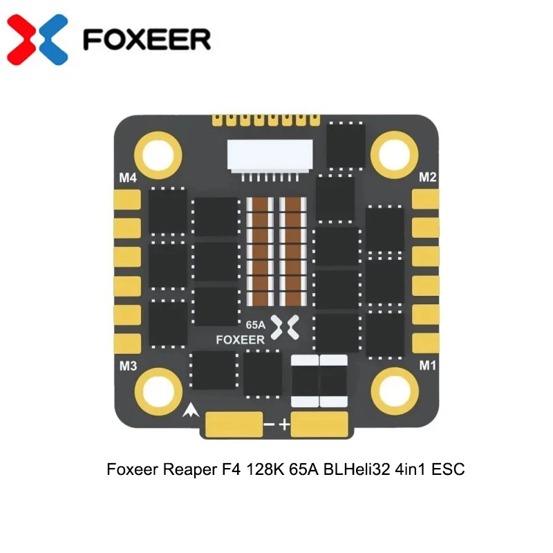 

Foxeer Reaper F4 128K 65A BL32 BLHeli32 4in1 9~40V 3-8S ESC 30.5*30.5mm M3 DShot1200 For FPV Racing Drone