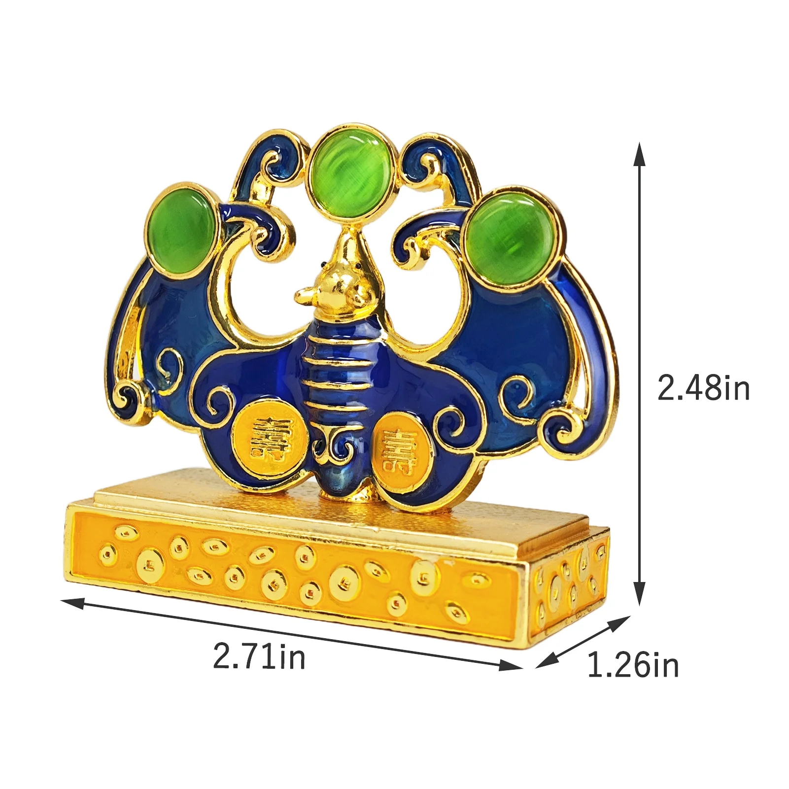 Feng Shui Prosperity Bat Statue Fuk Blessing Gift Home Decoration Figurine 3