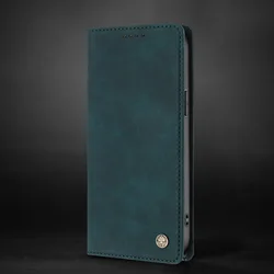 Luxury RFID Blocking Leather Wallet Phone Case with Card Holder for Oukitel C61 Pro (Dark Green)