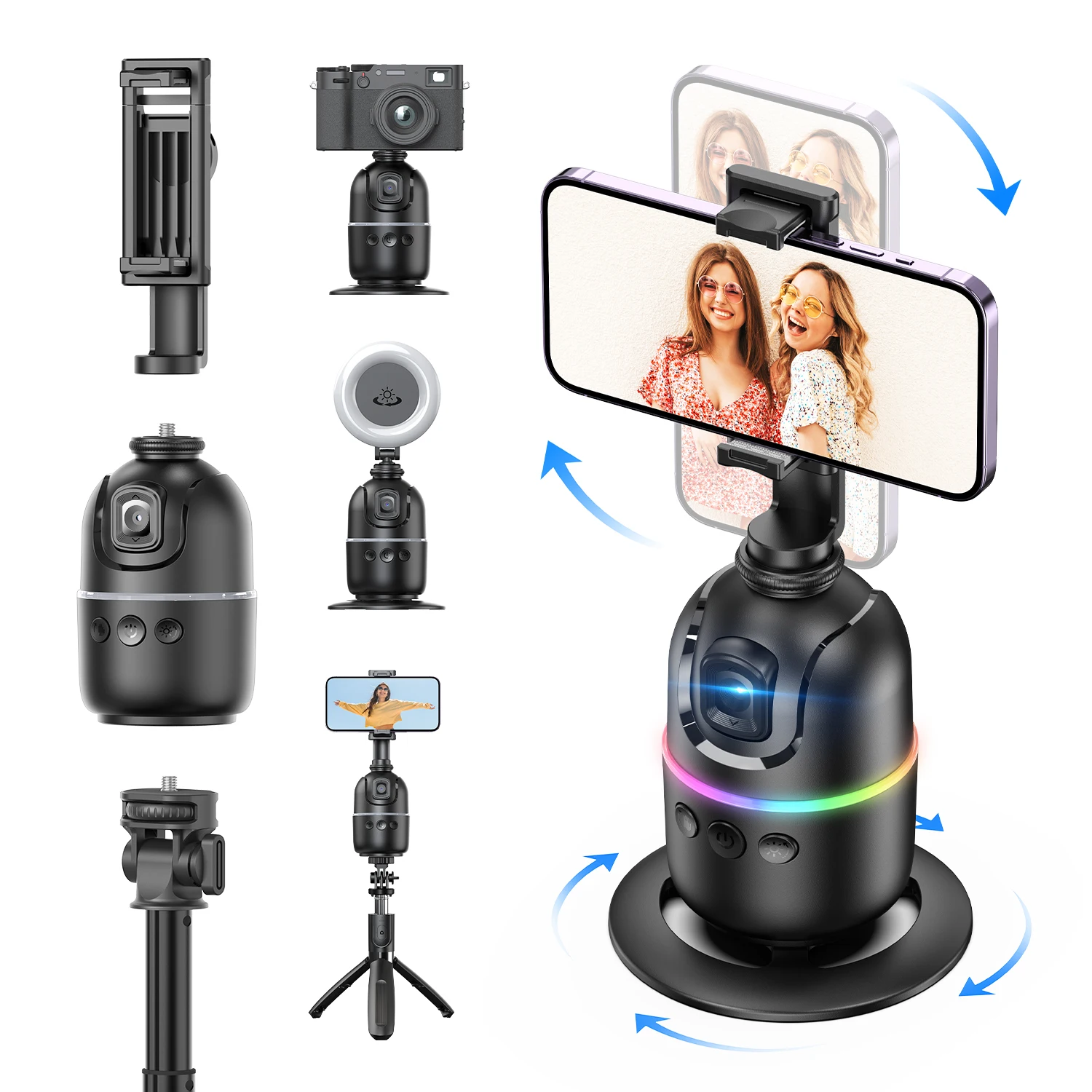 Selfieshow P03 camera gimbal stabilizer 360 rotation follow focus auto face tracking for live/photo