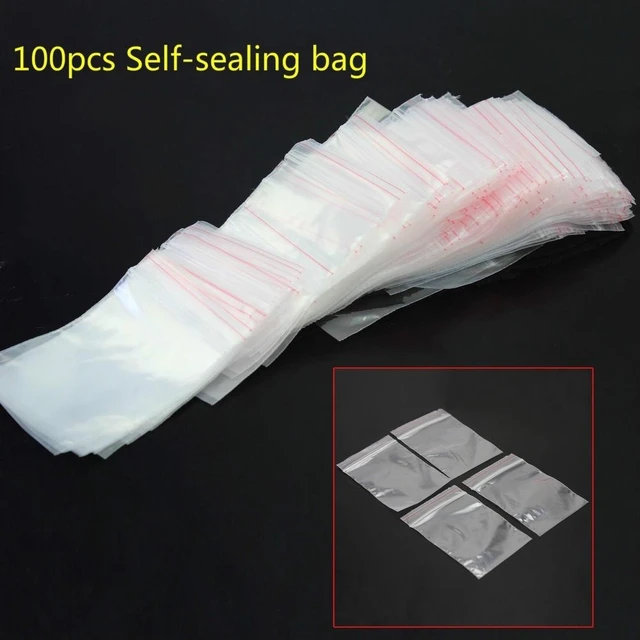 100X Clear Grip Self Press Seal Resealable Zipped Plastic Jewelry