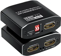 Ultra HD HDMI Splitter with HDR and EDID Control, 1x2 Output - Eu plug
