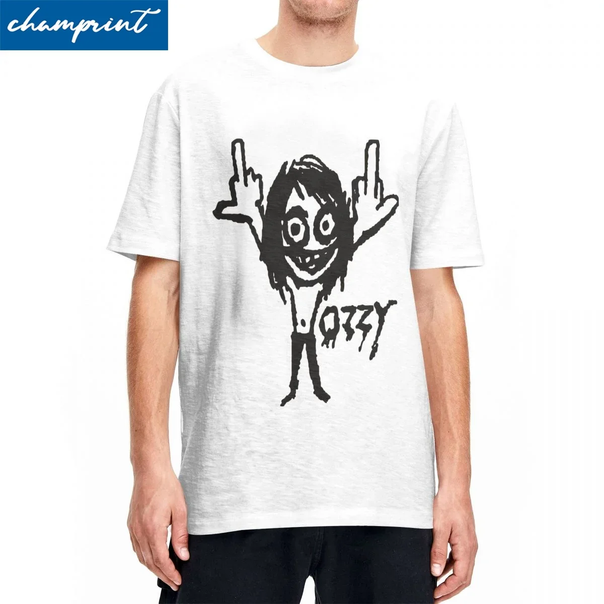

Ozzy Osbourne Rock Cartoon T Shirts Men Women Pure Cotton Vintage T-Shirts Crewneck Tees Short Sleeve Tops Printing