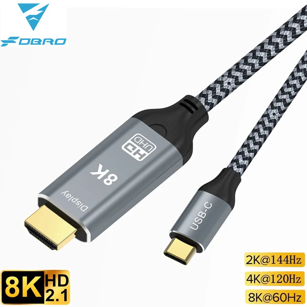 Cavo Compatibile Da Usb C A Hdmi 8K 4K Tipo C A Hdmi 2.1 Thunderbolt 3 Da 4 A 8K @ 60Hz 4K @ 120Hz Usb C Hdmi Per Macbook Huawei Mate30