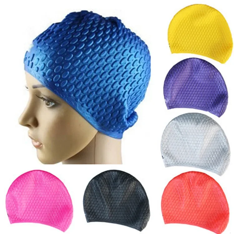Fashionable Silicone Swimming Cap Soft Comfortable Ear Protection Water Drop Cap For Adults Men Women's Various Colors Stock