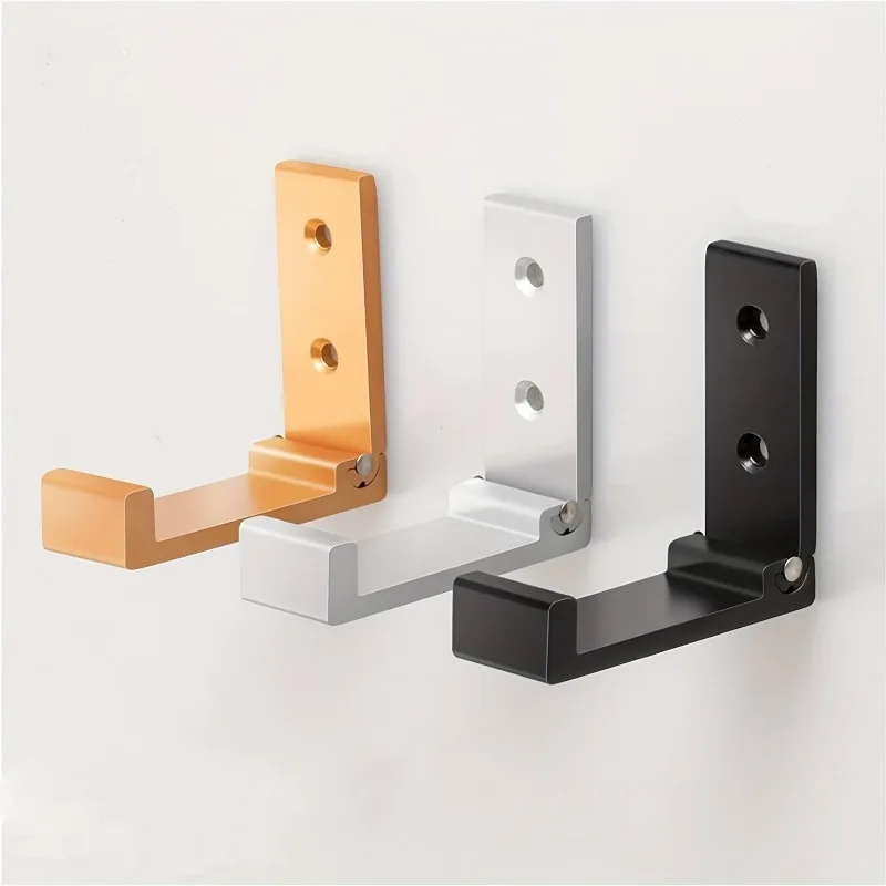 4pcs Folding Coat Hooks Heavy-Duty Aluminum Alloy Wall Mounted Indoor Home Use No Rust Hanging Coats Towels Hats Bags Hook Up folding coat hooks