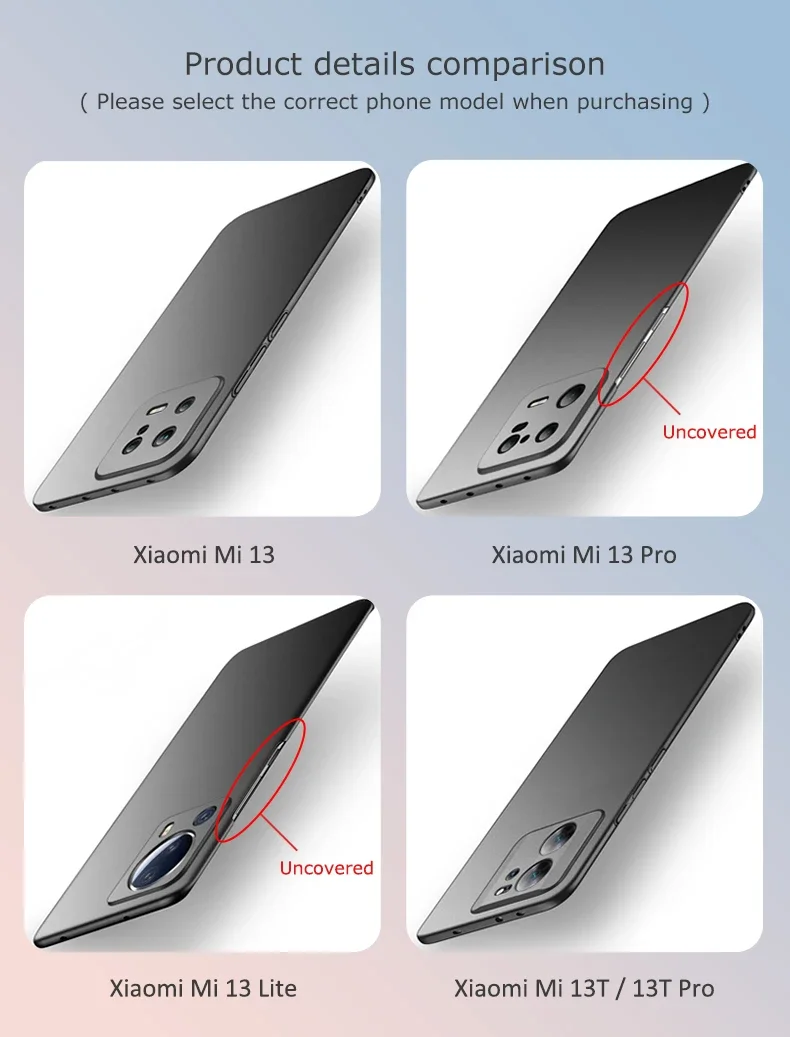 Ultra Slim Frosted Shockproof Case – Durable Hard Plastic Protection
