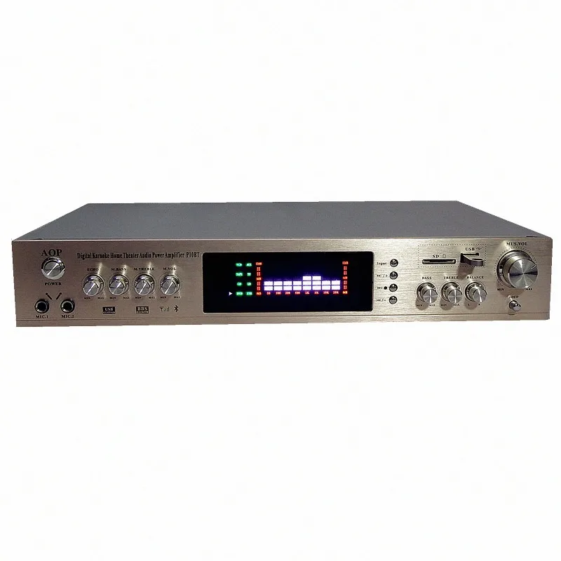 

AOP P10BT 5,2-канальный телефон, экран Bluetooth, USB, SD-карта, микрофон, вход для караоке, домашний усилитель звука
