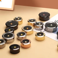 Jewelry Storage Box Gemstone Box Metal Plating Glass Cover Transparent Round Rotating Surface Bare Stone Diamond Display Box 1