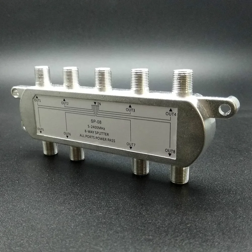 

Hot 8 Way Signal Satellite Splitter TV Aerial Antenna RF Coaxial Cable Splitter Satellite TV Receiver Indoor Wholesale