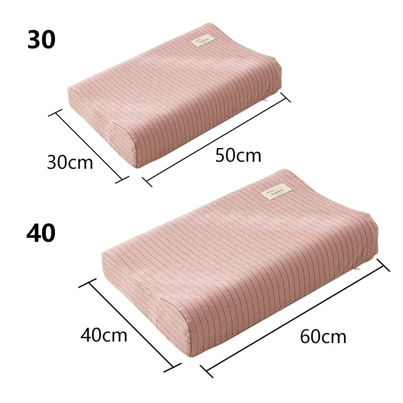 Latex Pillow Cases Strip Plaid Soft Memory Foam Pillowcases Neck Memory Cushion Cover 40*60cm/30*50cm Orthopedic Neck Healthcare 4