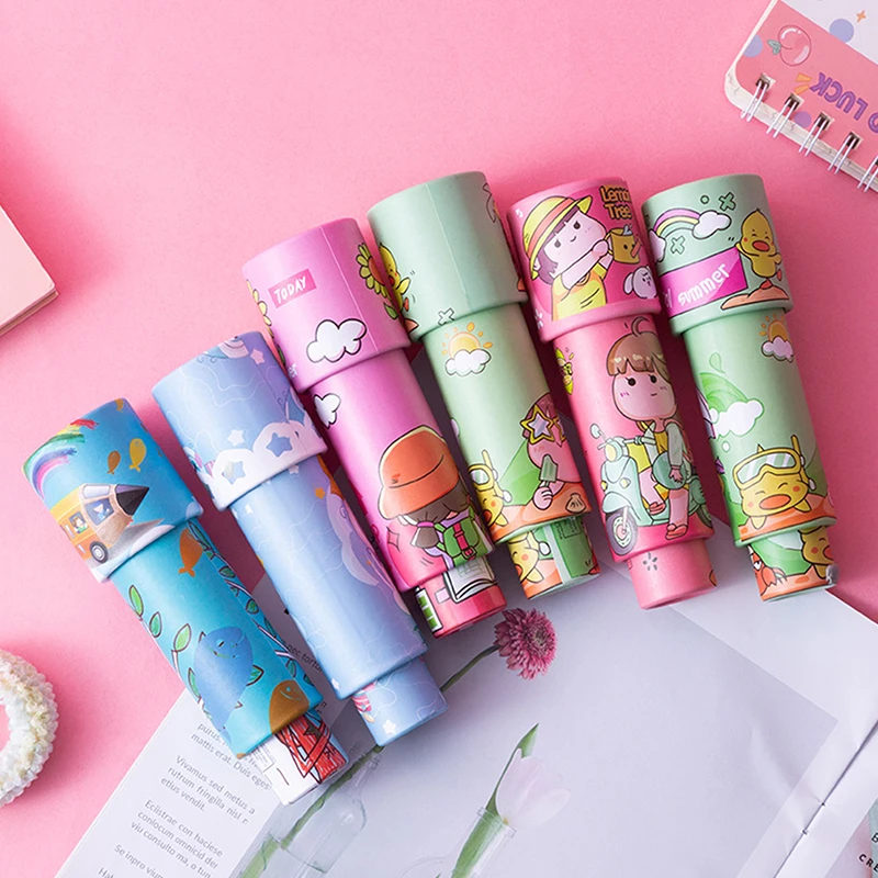 1Pc Random Cartoon Three-section Kaleidoscope Rotating Magical Kaleidoscope Science Experiment Toy Classic Kid Gift