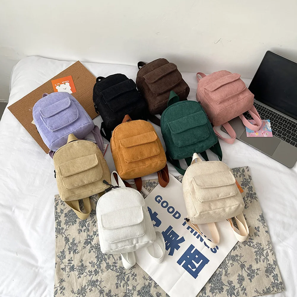 Bolsa Mini mochila de moda para mujer mochilas pequeñas sólidas de pana  mochilas de viaje Retro JShteea Para Estrenar