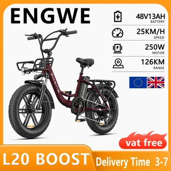 ENGWE L20 Boost E-Bike 48V13AH Batteria rimovibile 250W Motore 20*4.0 pollici Pneumatici Fat Tire Bici elettrica Step-Thru per adulti