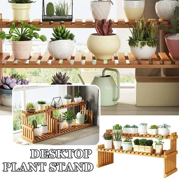 2 - Tier Wood Plant Stand – Multi-Tier Flower Rack for Home & Patio 1