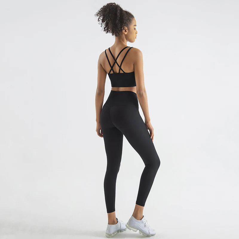 Women Yoga Set Nylon Tracksuit Fitness Gym Two Piece Set Sports Bra Leggings