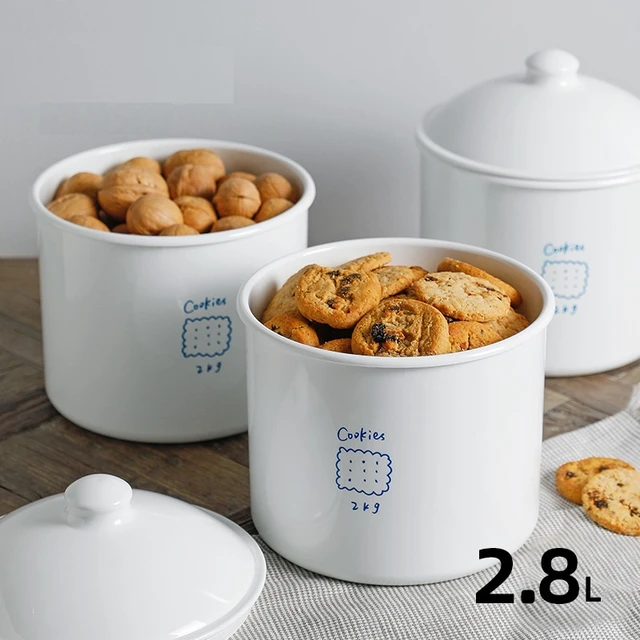 Barattolo per biscotti in ceramica imitazione bianca da 2.8 L